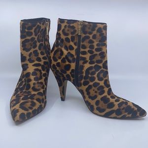 Leopard print ankle boots